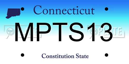 MPTS13 Connecticut License Plate