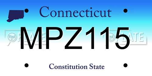 MPZ115 Connecticut License Plate