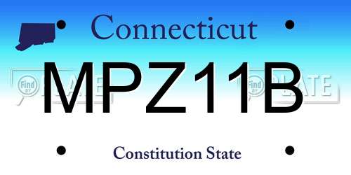 MPZ11B Connecticut License Plate