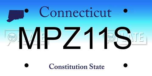 MPZ11S Connecticut License Plate