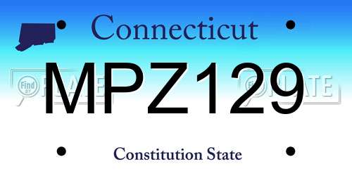 MPZ129 Connecticut License Plate