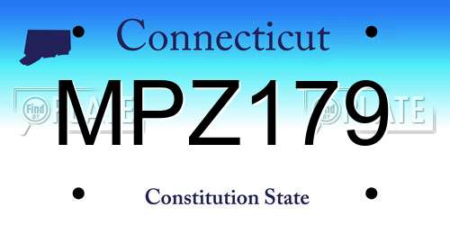 MPZ179 Connecticut License Plate
