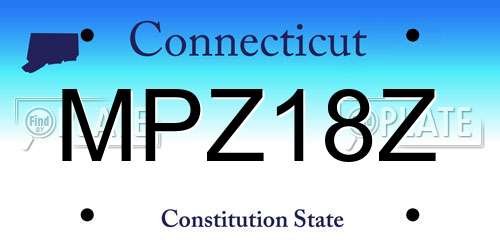 MPZ18Z Connecticut License Plate