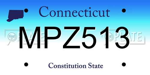 MPZ513 Connecticut License Plate