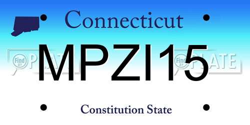 MPZI15 Connecticut License Plate