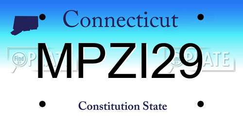 MPZI29 Connecticut License Plate