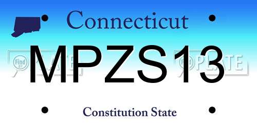 MPZS13 Connecticut License Plate