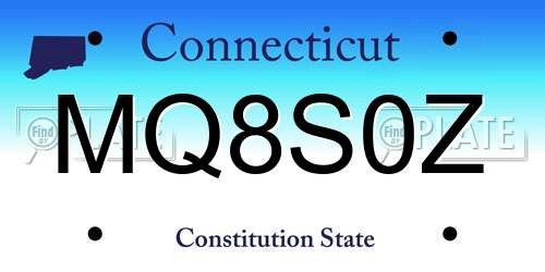 MQ8S0Z Connecticut License Plate