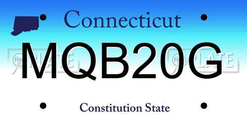 MQB20G Connecticut License Plate