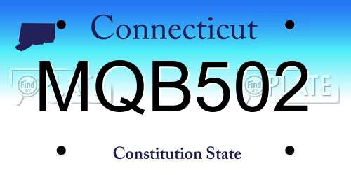 MQB502 Connecticut License Plate