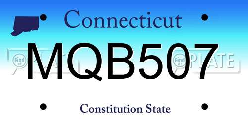 MQB507 Connecticut License Plate