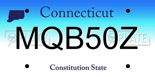 MQB50Z Connecticut License Plate