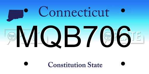 MQB706 Connecticut License Plate