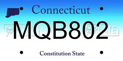 MQB802 Connecticut License Plate