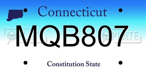 MQB807 Connecticut License Plate
