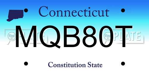 MQB80T Connecticut License Plate