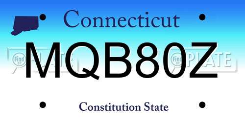 MQB80Z Connecticut License Plate