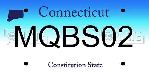 MQBS02 Connecticut License Plate