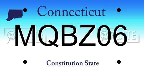 MQBZ06 Connecticut License Plate