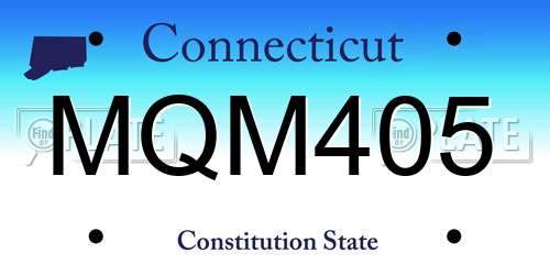 MQM405 Connecticut License Plate
