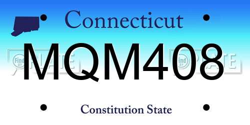 MQM408 Connecticut License Plate
