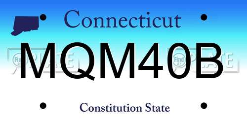 MQM40B Connecticut License Plate
