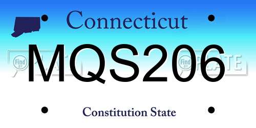 MQS206 Connecticut License Plate