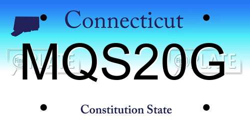 MQS20G Connecticut License Plate