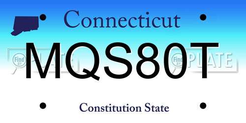 MQS80T Connecticut License Plate