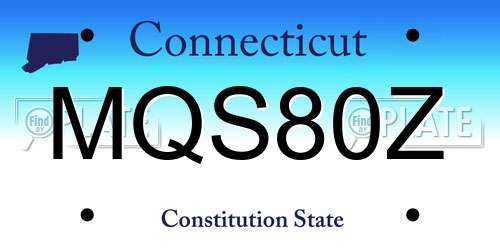 MQS80Z Connecticut License Plate