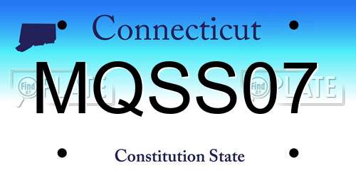 MQSS07 Connecticut License Plate