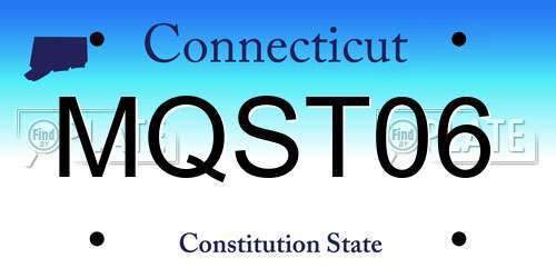 MQST06 Connecticut License Plate