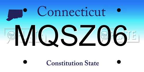 MQSZ06 Connecticut License Plate