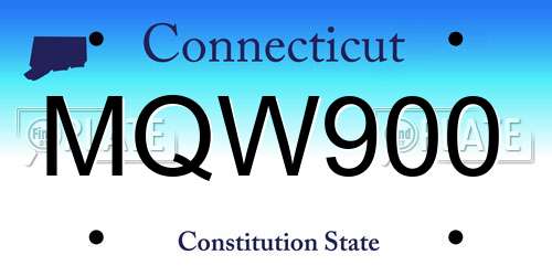 MQW900 Connecticut License Plate