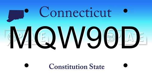 MQW90D Connecticut License Plate