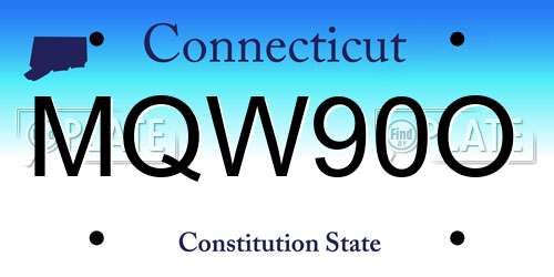 MQW90O Connecticut License Plate
