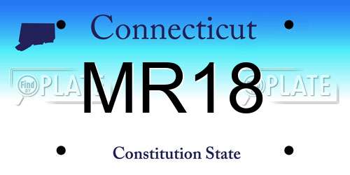 MR18 Connecticut License Plate