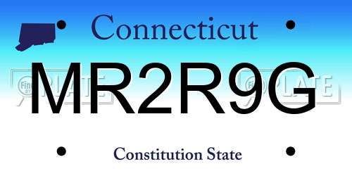 MR2R9G Connecticut License Plate