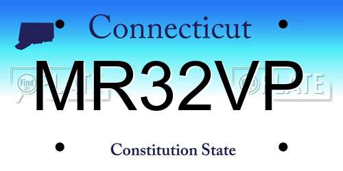 MR32VP Connecticut License Plate