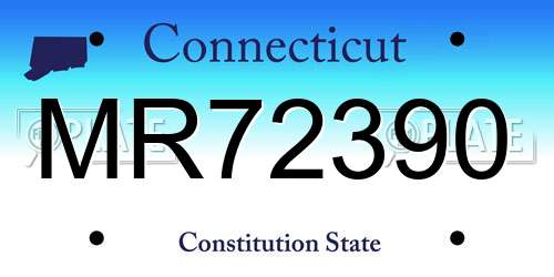 MR72390 Connecticut License Plate
