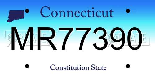 MR77390 Connecticut License Plate