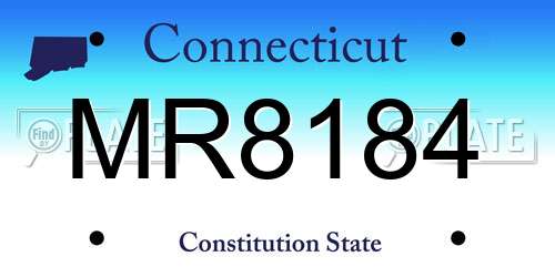 MR8184 Connecticut License Plate
