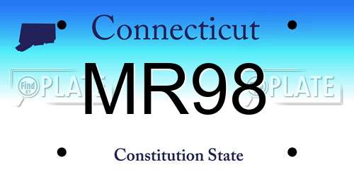 MR98 Connecticut License Plate