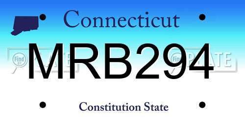 MRB294 Connecticut License Plate