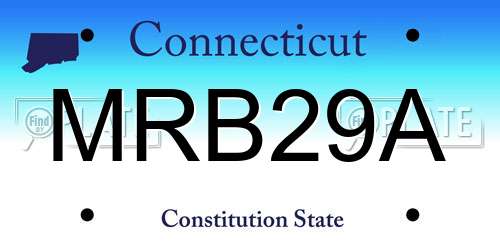 MRB29A Connecticut License Plate