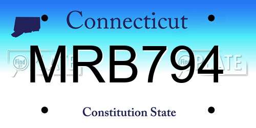 MRB794 Connecticut License Plate