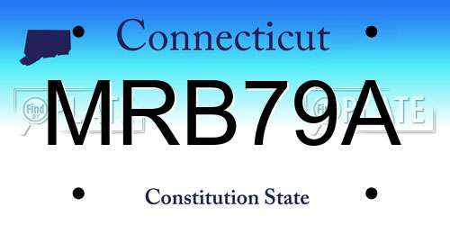 MRB79A Connecticut License Plate