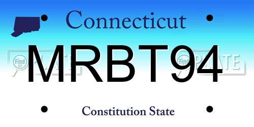 MRBT94 Connecticut License Plate