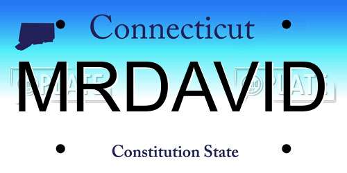 MRDAVID Connecticut License Plate