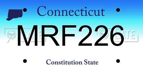 MRF226 Connecticut License Plate